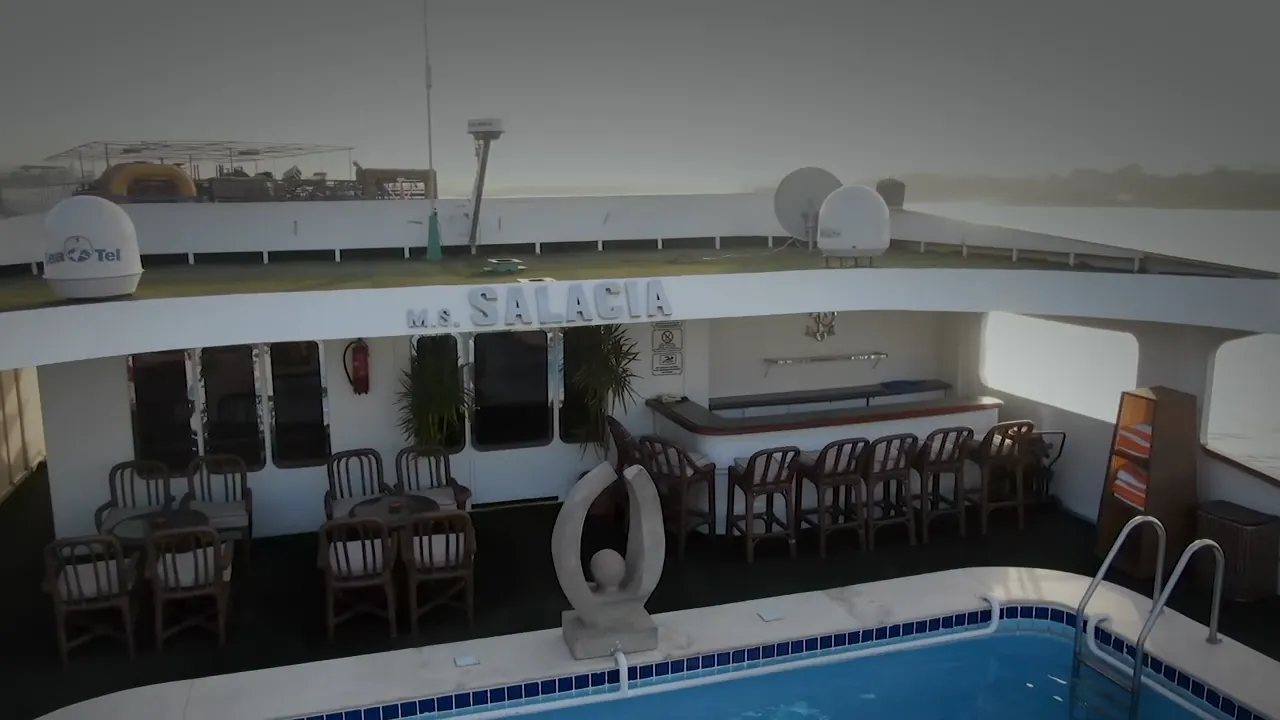 Sun deck of the MS Salacia Nile Cruise Nile cruise